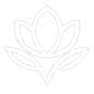 Logotipo blanco de flor de loto sobre fondo claro
